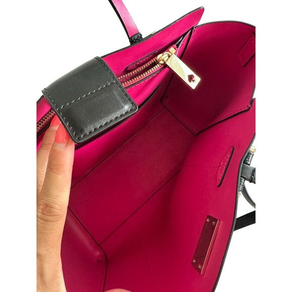 KATE SPADE Black Leather Satchel Crossbody Bag w/ Detachable Strap - Picture 6 of 12